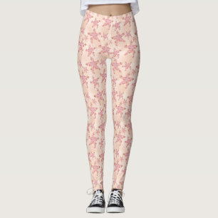 Starfish and Coral Pink Pastel Pattern Leggings