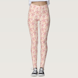 Starfish and Coral Pink Pastel Pattern Leggings