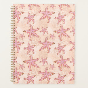 Starfish and Coral Pink Pastel Pattern Planner