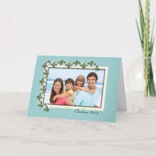 Starfish and Holly Tropical Photo Christmas Card