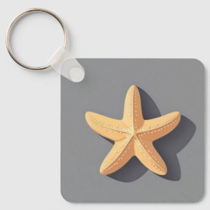Starfish and Its Shadow Key Ring