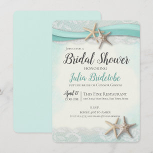 Starfish and Lace Bridal Shower Invitation