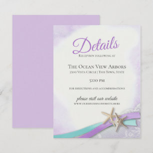 Starfish and Lace Purple Details and Information Invitation
