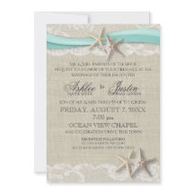 Starfish and Lace Rustic Beach Aqua Wedding