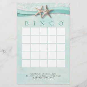 Starfish and Lace Shower Bingo