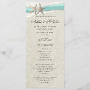 Starfish and Lace Wedding Program Programme