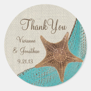 Starfish and Netting Classic Round Sticker