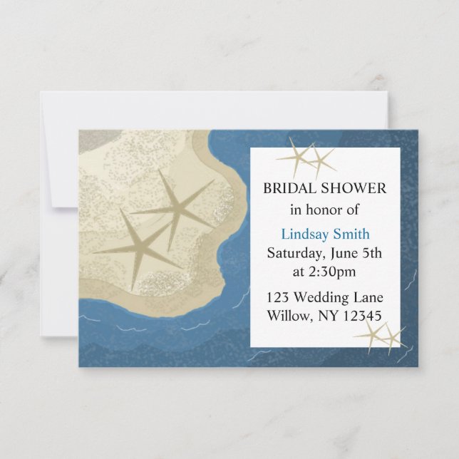 Starfish and Ocean Bridal Shower Invitation (Front)