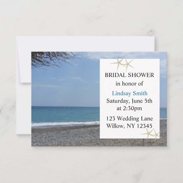 Starfish and Ocean Bridal Shower Invitation (Front)