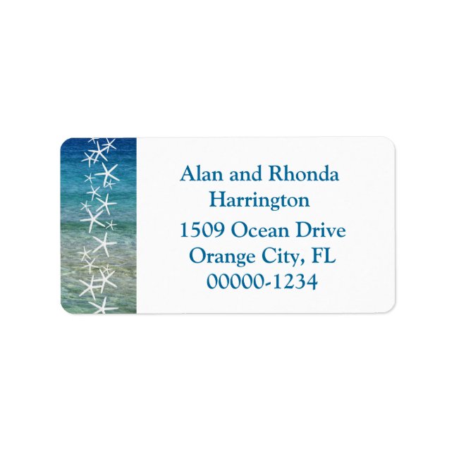 Starfish and Ocean Tropical Custom Address Labels (Front)