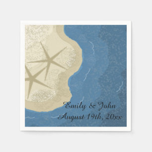 Starfish and Ocean Wedding Napkin
