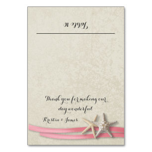 Starfish and Pink Ribbon Place Card