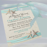 Starfish and Ribbon Bridal Shower Invitation<br><div class="desc">Starfish and aqua ribbon beach theme bridal shower invitation.  Select a size and paper type and customise text as preferred.  Contact designer for coordinating products.</div>