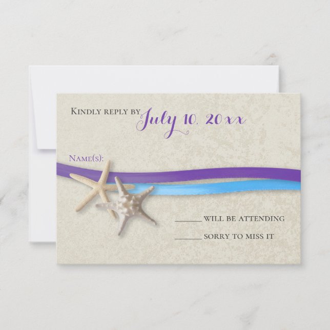 Starfish and Ribbon D Purple Blue Beach Response (Front)