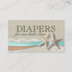 Starfish and Ribbon Diaper Insert Cards