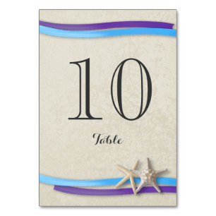 Starfish and Ribbon Table Number Card