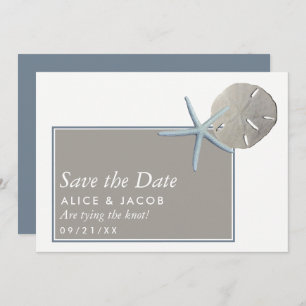 Starfish and Sand Dollar - Beach Save The Date