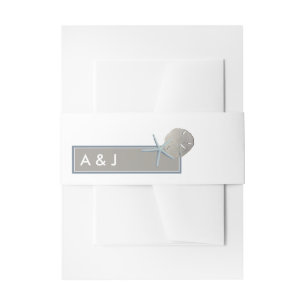 Starfish and Sand Dollar - Beach Wedding Invitation Belly Band