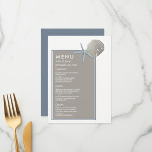 Starfish and Sand Dollar - Beach Wedding Menu
