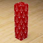 Starfish and Sand Dollar Christmas Trees Pattern Wine Box<br><div class="desc">Tropical Christmas wine / bottle gift box in holiday red,  with little starfish and sand dollar Christmas tree pattern.  Easily change the background colour to one you prefer in the "customise further" area,  or choose from colours already created.</div>