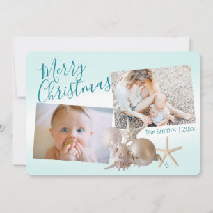 Starfish and Sand Dollar Holiday Photo Card