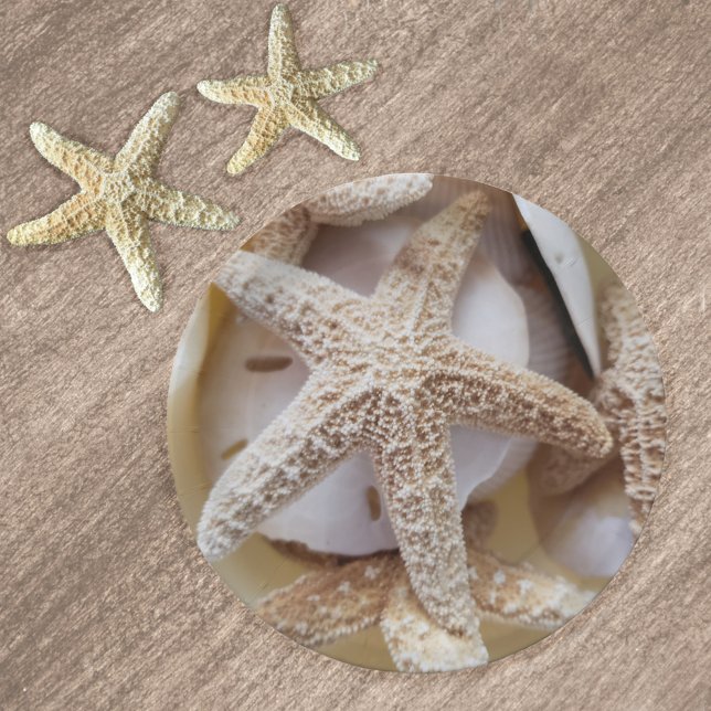 Starfish and Sand Dollars Elegant Paper Plate (Creator Uploaded)