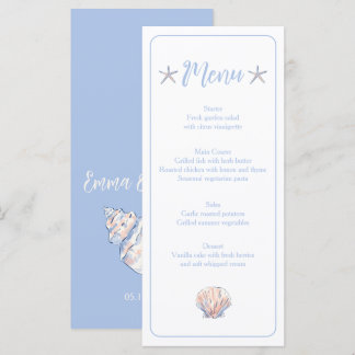 starfish and sea shell menu