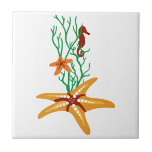Starfish and Seahorse Tile
