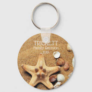 Starfish And Seashells Beach Family Reunion Key Ring