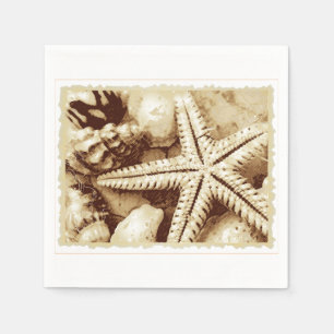 Starfish and Seashells Paper Napkins