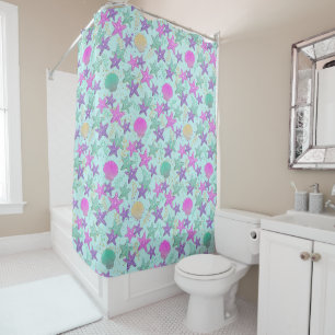 Starfish And Seashells Shower Curtain