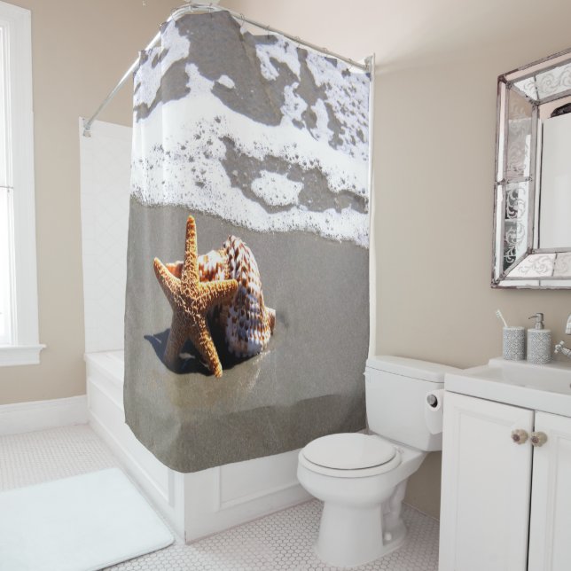 Starfish And Shell Shower Curtain (In Situ)