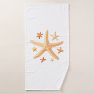 Starfish and the Small Ones Bath Towel