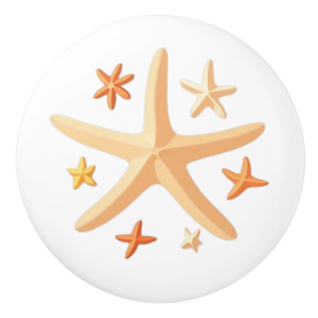 Starfish and the Small Ones Ceramic Knob (Front)