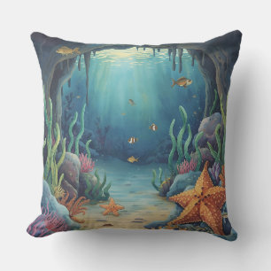 Starfish and Tropical Sea Life Cushion