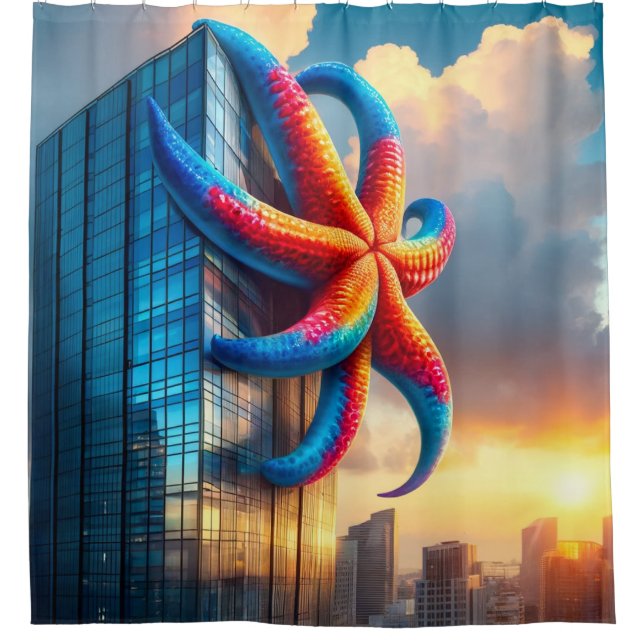 Starfish Art Shower Curtain (Front)