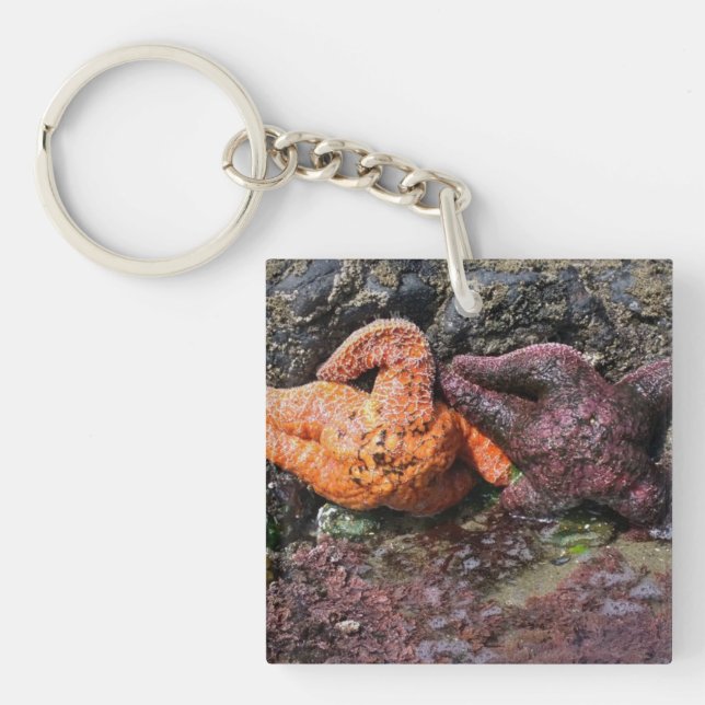 Starfish at Bob Creek, OR Key Ring (Front)