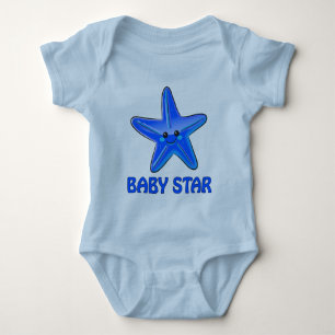 Starfish Baby Star Infant Blue T-shirt Bodysuit