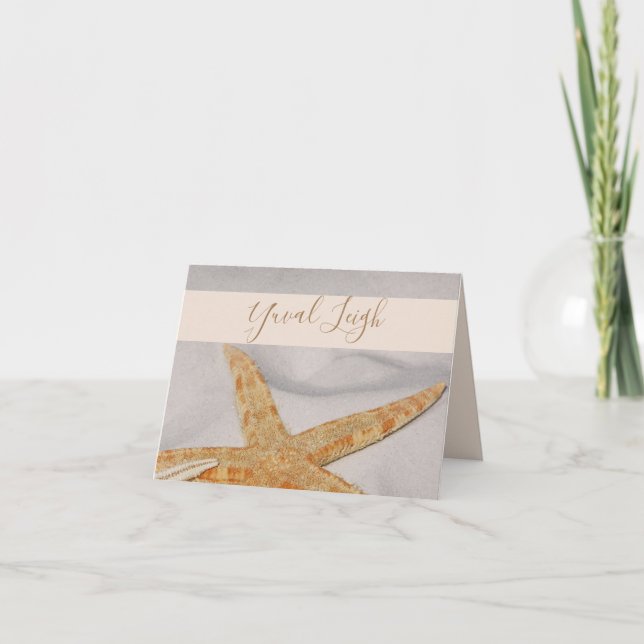 Starfish Bat Mitzvah Thank You Note Cards (Front)