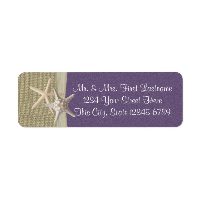Starfish Beach and Burlap Purple (Front)