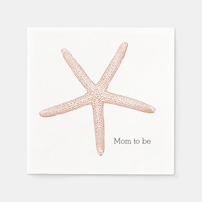 Starfish Beach Baby Shower Napkin (Front)