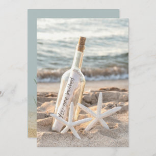 Starfish Beach Bottle Anniversary Party Invitation