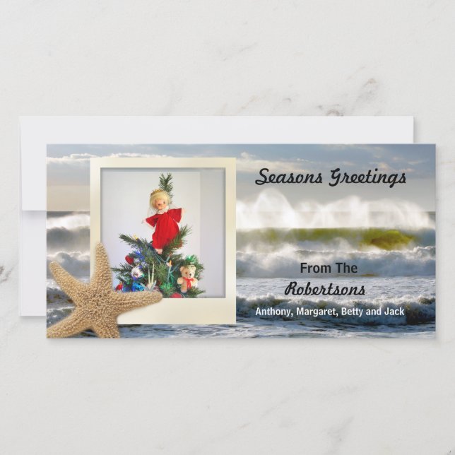 Starfish Beach Christmas 2 Holiday Card (Front)