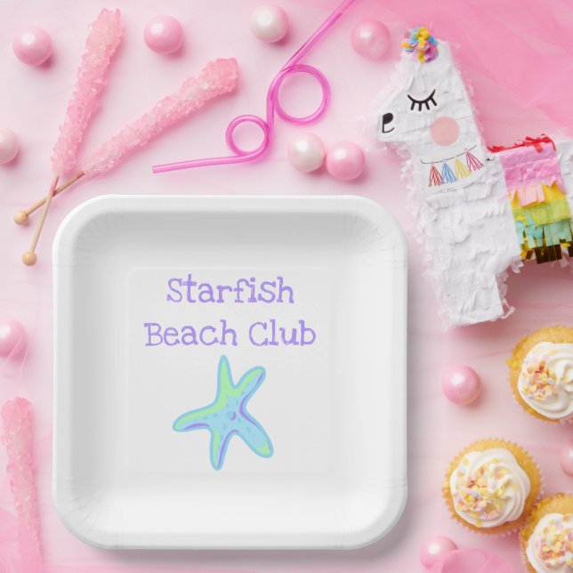 Starfish Beach Club Paper Plate (Party)