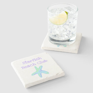 Starfish Beach Club Square Stone Coaster
