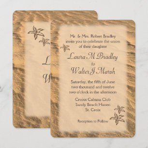 Starfish Beach Destination Wedding  Invitation