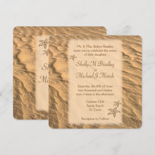 Starfish Beach Destination Wedding  Invitation