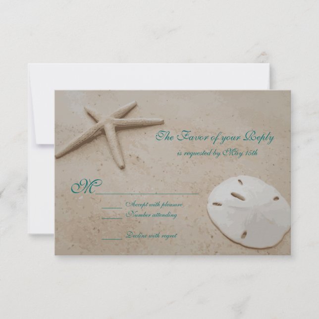 Starfish Beach Destination Wedding RSVP Cards (Front)