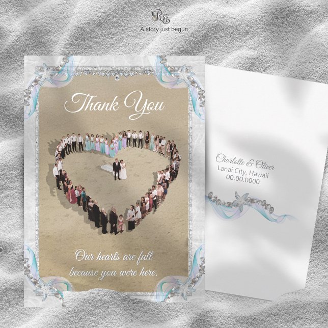 Starfish Beach Dream Wedding Photo Card (Make a lasting keepsake memento with the Starfish Beach Dream Wedding Photo.)