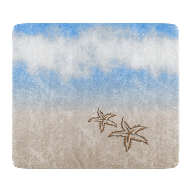 Starfish Beach Glass Cutting Board (Front)